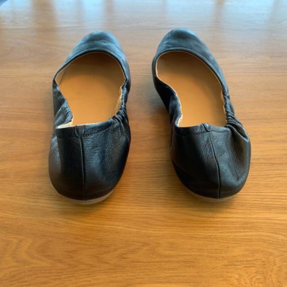 J. Crew Black Leather Italian Ballet Flats Size 9 (Fits like 8.5) - Picture 4 of 5